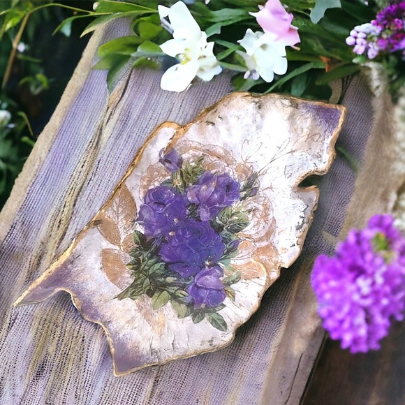 Vintage Print Sea Shell Trinket Decor - Picture 1 of 6